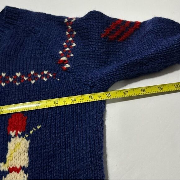 Vintage Children’s Knit Sweaters 2 Homemade Sweaters Ducks Soldiers - Picture 15 of 16